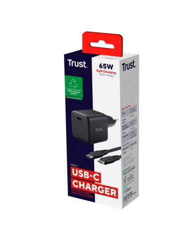 Caricabatterie ultracompatto 65W GaN USB-C - Maxo_Trust 26046
