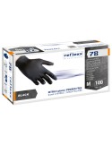 Conf 100 Guanti in nitrile R78 s/polvere tg M nero Reflexx R78/M