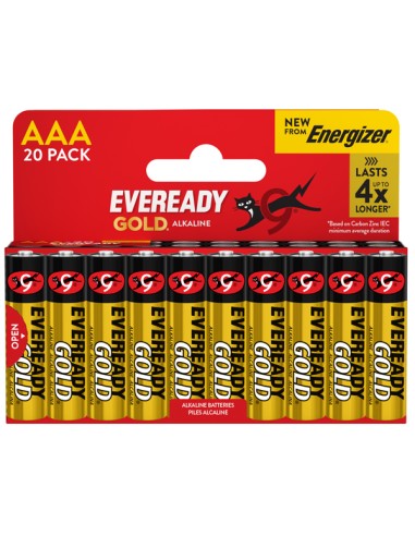 BLISTER 20 PILE STILO AA Alcaline 1,5V Eveready Gold ENERGIZER U500093 Energizer PILE