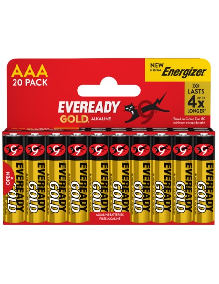 BLISTER 20 PILE STILO AA Alcaline 1,5V Eveready Gold ENERGIZER U500093 Energizer PILE