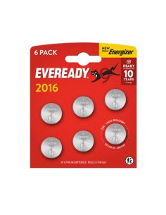 BLISTER 6 MICROPILE A PASTIGLIA CR2016 LITIO 3V ENERGIZER U302018 Energizer PILE