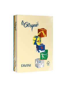 Carta LE CIRQUE A4 160gr 250fg mix 5 colori tenui + 5 colori forti FAVINI A74X344 FAVINI COLORATA
