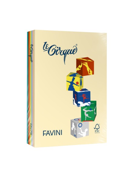 Carta LE CIRQUE A4 160gr 250fg mix 5 colori tenui + 5 colori forti FAVINI A74X344 FAVINI COLORATA