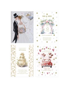 Biglietto Matrimonio con foil oro e rilievo fantasie assortite Rex Sadoch BA00026G REX SADOCH BUSTE E BIGLIETTI PER RICORRENZE