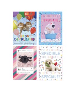 Biglietto Cani e Gatti fotografici fantasie assortite Rex Sadoch BA00031G