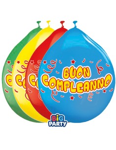 Busta 10 palloncini in lattice Ø26cm Buon compleanno Big Party 71147