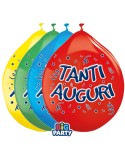 Busta 10 palloncini in lattice Ø26cm Tanti auguri Big Party 71148