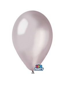 Busta 12 palloncini in lattice Ø26cm Metal Argento Big Party 71127