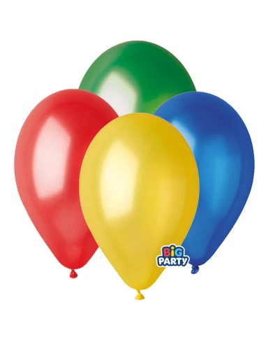Busta 12 palloncini in lattice Ø26cm Metal Colori assortiti Big Party 71129 BIG PARTY FESTONI E PALLONCINI