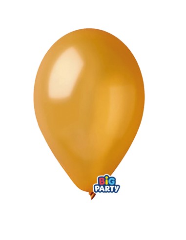 Busta 12 palloncini in lattice Ø26cm Metal Oro Big Party 71126