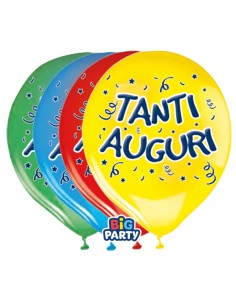 Busta 8 palloncini in lattice Ø30cm Tanti auguri Big Party 71151