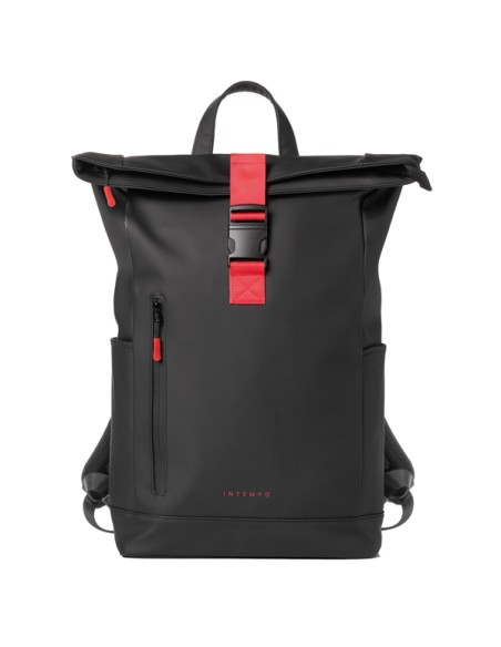 Zaino Roll-top Drop2Go gomma antipioggia dim. 30x42x14cm nero InTempo 9239DRB