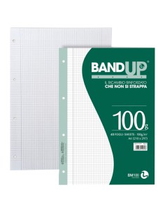 Ricambi forati rinforzati BandUP A4 100gr 40fg 4mm c/margine BM 0111979 BM RICAMBI FORATI