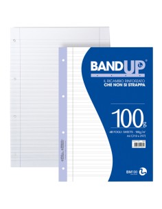 Ricambi forati rinforzati BandUP A4 100gr 40fg rigo di 3a BM 0111981
