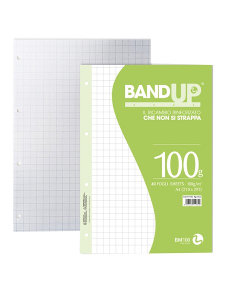 Ricambi forati rinforzati BandUP A4 100gr 40fg 10mm BM 0111984