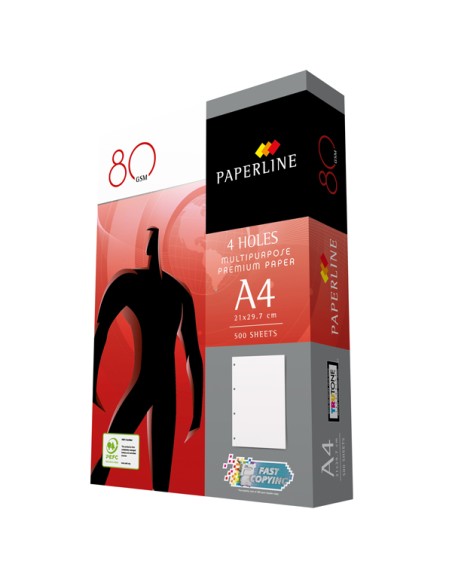 CARTA PAPERLINE COPY A4 80GR 500FG 4 FORI PFCA001PL_4F Paperfast 70/80gr BIANCA