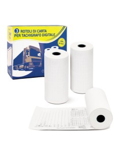 Blister 3 rotoli carta termica per tachigrafi digitali BPA free 75gr 57mm x 8mt RTD5708 Rotolificio Pugliese ROTOLI PER TACHI...