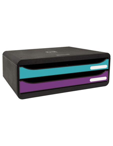Cassettiera Toolbox 2 cassetti Titane colori assortiti Exacompta 316101D EXACOMPTA CASSETTIERE DA SCRIVANIA