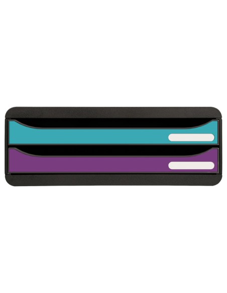Cassettiera Toolbox 2 cassetti Titane colori assortiti Exacompta 316101D EXACOMPTA CASSETTIERE DA SCRIVANIA