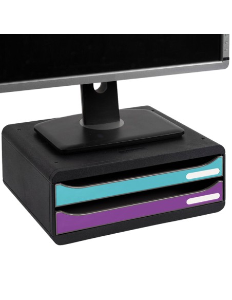 Cassettiera Toolbox 2 cassetti Titane colori assortiti Exacompta 316101D EXACOMPTA CASSETTIERE DA SCRIVANIA