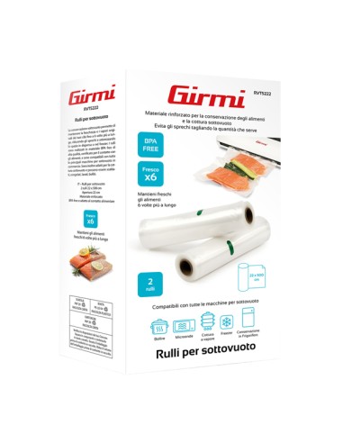 Conf. 2 Rulli per sottovuoto 22x500cm Girmi RVT5222