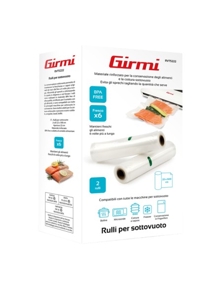 Conf. 2 Rulli per sottovuoto 22x500cm Girmi RVT5222