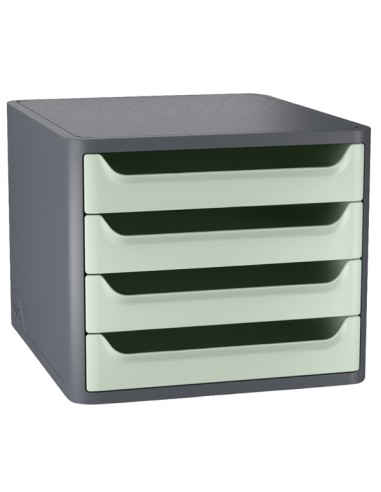 Cassettiera 4 cassetti 1400 F grigio\verde salvia First by Cep 1014002331 CEP CASSETTIERE DA SCRIVANIA