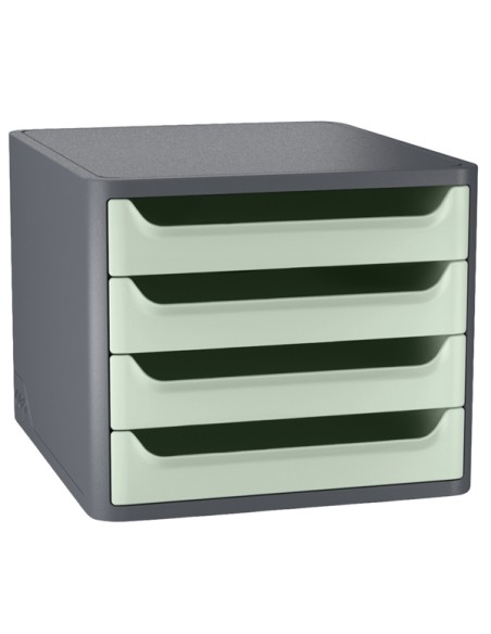 Cassettiera 4 cassetti 1400 F grigio\verde salvia First by Cep 1014002331 CEP CASSETTIERE DA SCRIVANIA