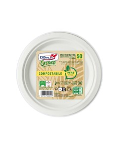 50 Piatti frutta Ø170mm biodegradabili e compostabili Dopla Green 07904 DOPLA PIATTI MONOUSO