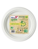 50 Piatti piani Ø220mm biodegradabili e compostabili Dopla Green 07902