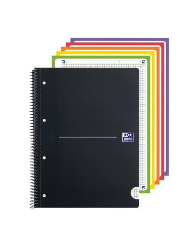 Maxiquaderno Spiralato A5+ 5mm 240pag. 80g colori ass. Office Essentials Oxford 400107690 OXFORD BLOCCHI SPIRALATI