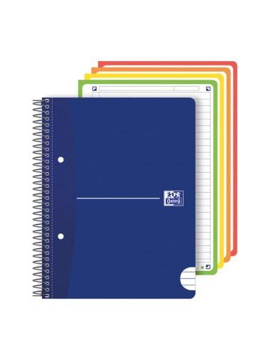 Maxiquaderno Spiralato A5+ 1 rigo c/margine 240pag. 80g colori ass. Office Essen 400087806 OXFORD BLOCCHI SPIRALATI