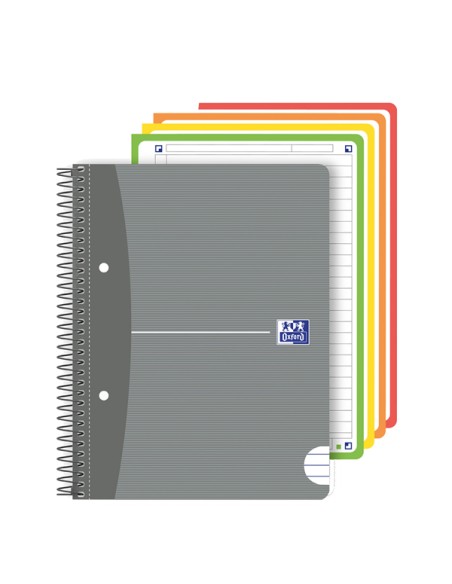 Maxiquaderno Spiralato A5+ 1 rigo c/margine 240pag. 80g colori ass. Office Essen 400087806 OXFORD BLOCCHI SPIRALATI