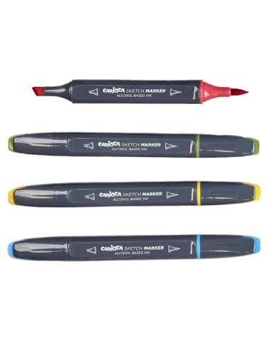 Astuccio 32 Sketch marker doppia punta colori assortiti Carioca Plus 45242