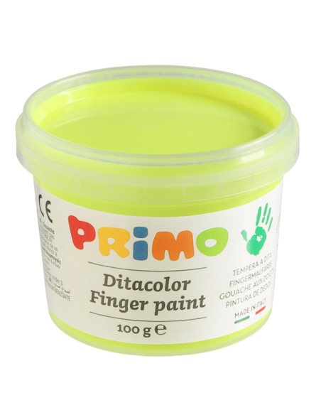 Valigetta 6 colori a dita 100gr c/pennello colori assortiti fluo Primo 2214TD6FLUO PRIMO ACQUERELLI-COLORI A DITA