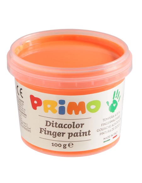 Valigetta 6 colori a dita 100gr c/pennello colori assortiti fluo Primo 2214TD6FLUO PRIMO ACQUERELLI-COLORI A DITA