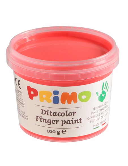 Valigetta 6 colori a dita 100gr c/pennello colori assortiti fluo Primo 2214TD6FLUO PRIMO ACQUERELLI-COLORI A DITA