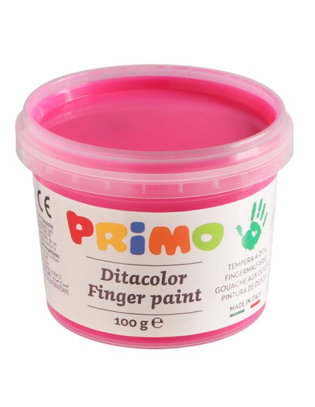 Valigetta 6 colori a dita 100gr c/pennello colori assortiti fluo Primo 2214TD6FLUO PRIMO ACQUERELLI-COLORI A DITA
