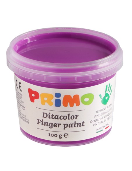 Valigetta 6 colori a dita 100gr c/pennello colori assortiti fluo Primo 2214TD6FLUO PRIMO ACQUERELLI-COLORI A DITA