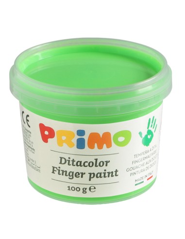 Valigetta 6 colori a dita 100gr c/pennello colori assortiti fluo Primo 2214TD6FLUO PRIMO ACQUERELLI-COLORI A DITA