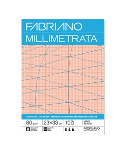 Blocco carta millimetrata 23x33cm 80gr 10fg Fabriano 19100663 FABRIANO CARTA DISEGNO TECNICO