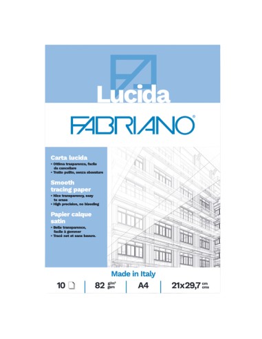 Blocco carta lucida A4 82gr 10fg Fabriano 19100659 FABRIANO CARTA DISEGNO TECNICO
