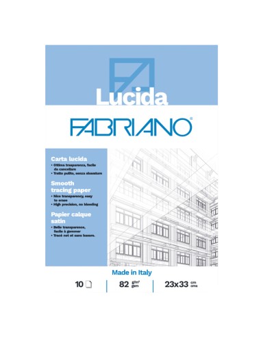 Blocco carta lucida 23x33cm 82gr 10fg Fabriano 19100660 FABRIANO CARTA DISEGNO TECNICO