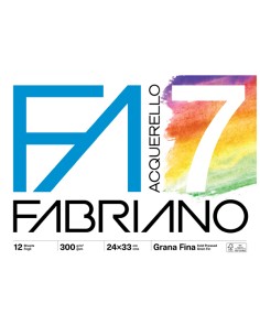 Blocco acquerello F7 24x33cm 12fg 300gr grana fine Fabriano 19100767 FABRIANO ALBUM DISEGNO BIANCO