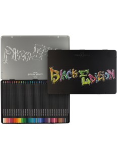 Astuccio in metallo 36 matite colorate triangolare Black Edition Faber-Castell 116437 2