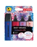 Astuccio 4 evidenziatori Stabilo Boss NatureColors Wildflowers cipria/blu elettr 70/4-1-103-5