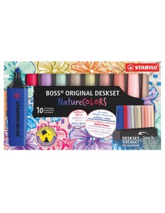 Deskset 10 evidenziatori Stabilo Boss NatureColors Wildflower 7010-3-5 STABILO COLORE LIQUIDO
