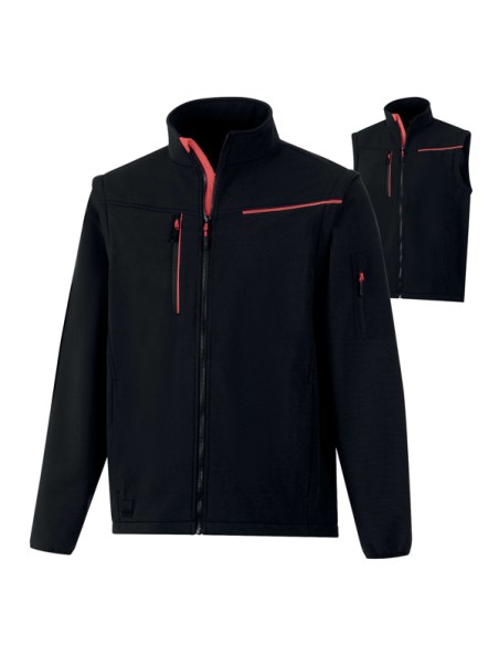 Softshell 2in1 Soccia tg XL nero/rosso Deltaplus SOCCINOXG DELTAPLUS GIACCHE-GILET-GIUBBINI