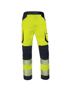 Pantaloni multitasche alta visibilitA' M2PA3S tg L giallo fluo Deltaplus M2PA3STRHVJAGT DELTAPLUS ALTA VISIBILITA'