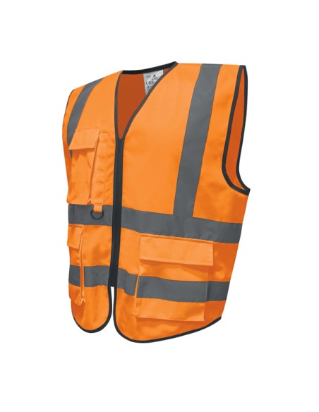 Gilet alta visibilitA' GILPOCK tg L arancio fluo Deltaplus GILPOCORGT DELTAPLUS ALTA VISIBILITA'